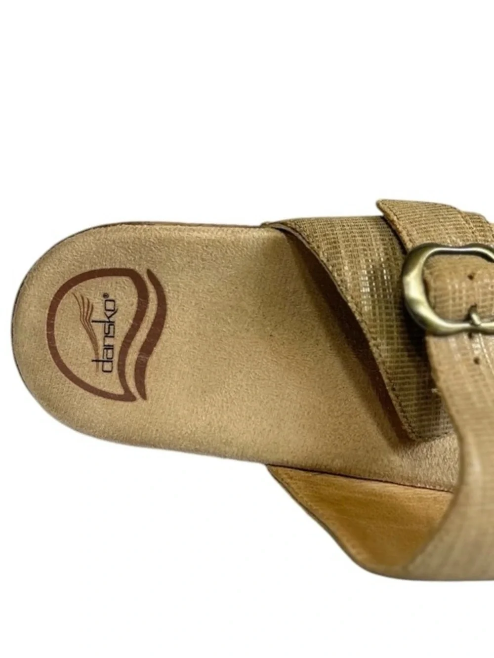 Dansko Women's Sophie Slide Sandals Sz 41 Tan Leather Athleisure Walking Shoes